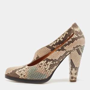 Chloe Tricolor Python Leather Pumps Size 38