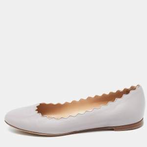 Chloe Grey Leather Ballet Flats Size 36