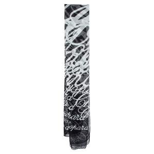 Chopard Black Logo Printed Silk  Scarf
