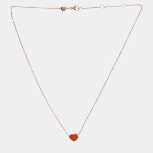 Chopard Red 18kt Rose Gold My Happy Heart Carnelian Necklace 