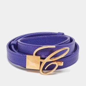 Chopard Purple Textured Leather Miss Happy Belt 115CM