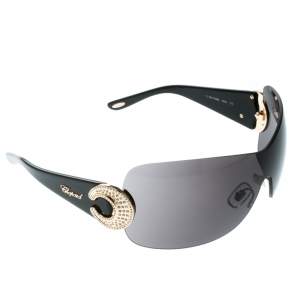 Chopard Black SCH939S Embellished Shield Sunglasses