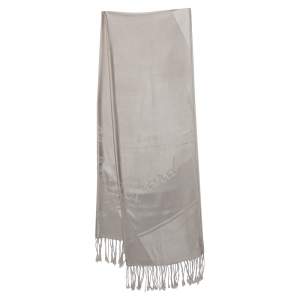 Chopard Beige Logo Jacquard Silk Signature Stole