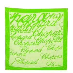 Chopard Green Logo Print Silk Handkerchief