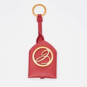 Chopard Red Leather Logo Charm Key Ring 