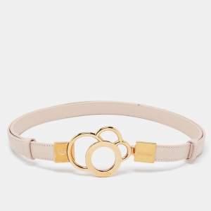 Chopard Pink Textured Leather Waist Buckle Belt 115CM