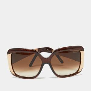 Chopard Brown/Brown Gradient SCH064 Oversized Sunglasses