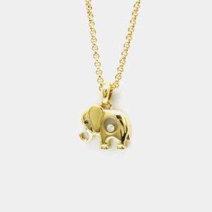 Chopard 18K Yellow Gold Diamond, Sapphire Happy Diamonds Elephant Pendant Necklace