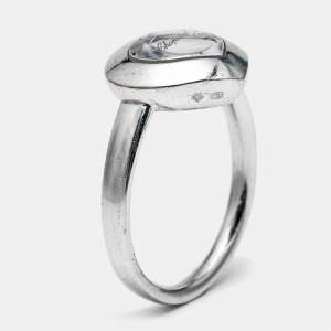 Pre Owned Chopard Happy Hearts Diamonds 18k White Gold Ring Size 53