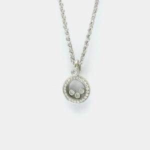 Chopard Happy Diamonds Icon 18K White Gold and Diamond Pendant Necklace