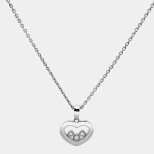 Pre Owned Chopard Happy Diamonds Icon Diamond 18k White Gold Necklace