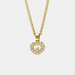 Pre Owned Chopard Happy Diamonds 18K Yellow Gold Diamond Necklace