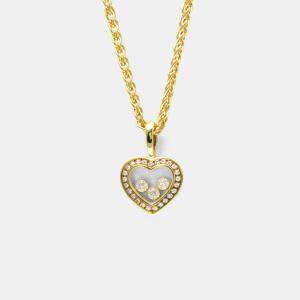 Pre Owned Chopard Happy Diamonds 18K Yellow Gold Diamond Necklace 