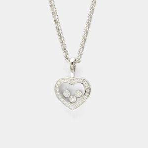 مملوكة مسبقًا قلادة شوبارد هابي دايموند ذهب أبيض وألماس عيار 18