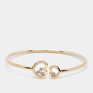 مملوكة مسبقًا Chopard Happy Diamonds Icons Diamond 18K Rose Gold Open Cuff Bracelet