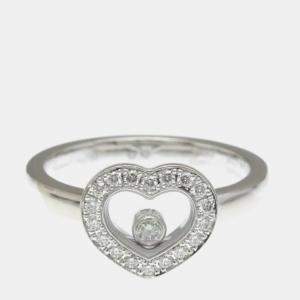 Pre Owned Chopard Happy Diamonds 18K White Gold and Diamond Ring EU 50