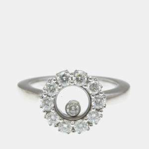 Pre Owned Chopard Happy Diamonds 18K White Gold and Diamond Band Ring EU 47