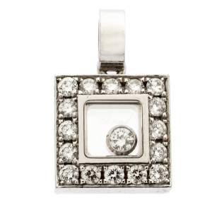 Chopard Happy Diamond 18k White Gold Square Pendant