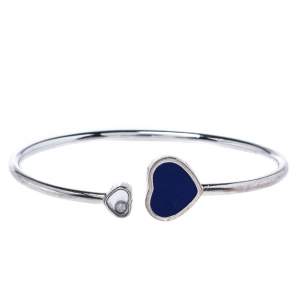 Chopard Happy Diamond Hearts Lapis Lazuli 18K White Gold Bracelet S
