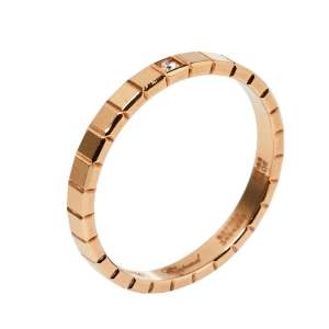 Chopard Ice Cube 1 Diamond 18K Rose Gold Ring Size 55
