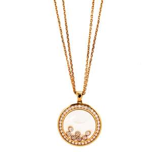Chopard Happy Diamonds Happy Curves Diamond 18K Rose Gold Double Strand Pendant Necklace