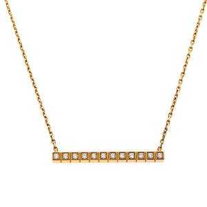 Chopard Ice Cube Pure Diamond 18K Yellow Gold Necklace 