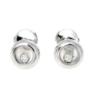 Chopard Happy Diamonds 18K White Gold Round Stud Earrings