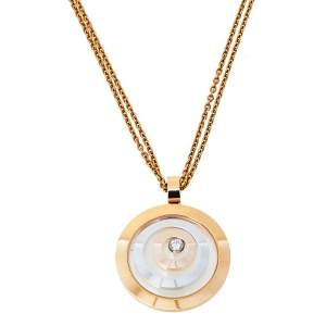 Chopard Happy Spirit Diamond 18k Two Tone Gold Pendant Necklace
