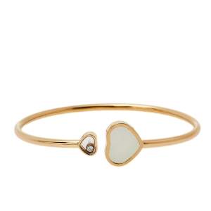 Chopard Happy Hearts Diamond Mother of Pearl 18K Rose Gold Open Bracelet