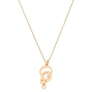 Chopard Happy Bubble Diamond 18K Rose Gold Pendant Necklace