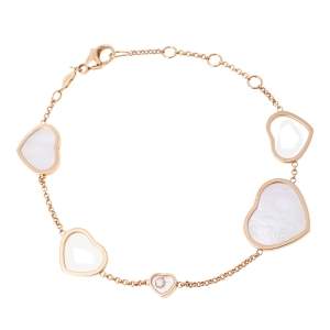 Chopard Happy Heart Diamond Mother of Pearl 18k Rose Gold Bracelet