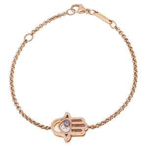 Chopard Happy Diamond Good Luck Charm Hamsa Hand 18K Rose Gold Bracelet