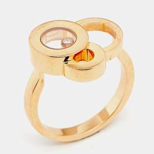 Chopard Happy Bubbles Diamond 18K Rose Gold Ring Size 53