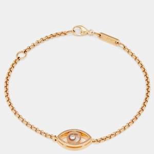 Chopard Happy Diamonds Good Luck Charm Diamond 18K Rose Gold Bracelet