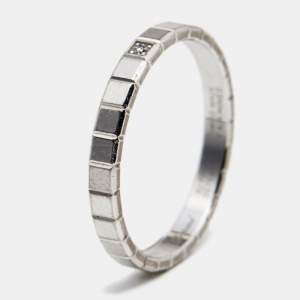 Chopard Ice Cube Diamond 18k White Gold Band Ring Size 54