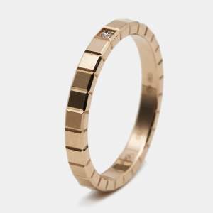 Chopard Ice Cube Diamond 18k Rose Gold Band Ring Size 52
