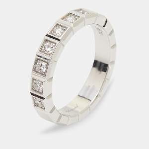 Chopard Ice Cube Diamond 18K White Gold Band Ring Size 53
