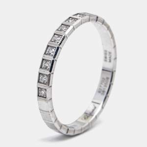 Chopard Ice Cube Diamonds 18k White Gold Band Ring Size 54