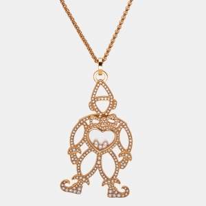 Chopard Happy Diamonds Clown 18k Rose Gold Pendant Necklace