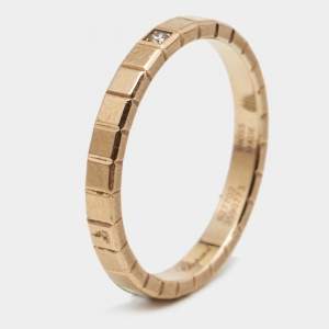 Chopard Ice Cube Diamond 18k Rose Gold Band Ring Size 53