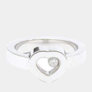 Chopard Happy Hearts 18K White Gold Diamond Ring EU 49