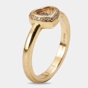 Chopard Happy Diamonds 18k Yellow Gold Ring Size 53
