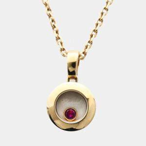 Chopard Happy Diamonds 18K Rose Gold Ruby Necklace