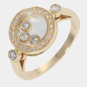 Chopard Happy Diamonds 18K Yellow Gold Diamond Ring EU 50.5
