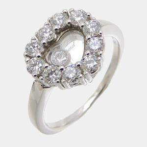 Chopard Happy Diamonds Heart 18K White Gold Diamond Ring EU 48