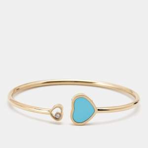 Chopard Happy Hearts Turquoise Diamond 18k Rose Gold Bracelet