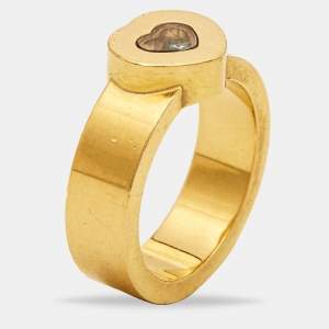 Chopard Happy Diamonds 18k Yellow Gold Ring Size 53