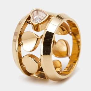 Chopard Amore Hearts Diamond 18k Rose Gold Ring Size 54