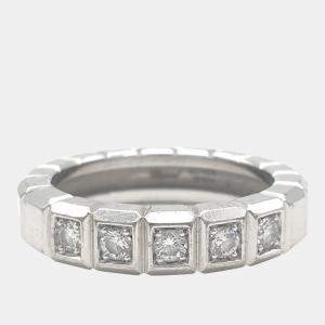 Chopard 18K White Gold and Diamond Ice Cube Band Ring EU 50