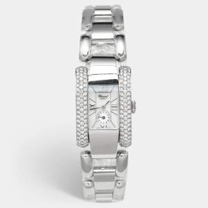 Chopard White Mother Of Pearl Stainless Steel Diamond La Strada 41/8380 Women's Wristwatch 24 mm